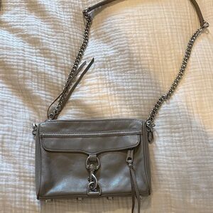 Rebecca Minkoff Grey and Silver Leather Crossbody Bag